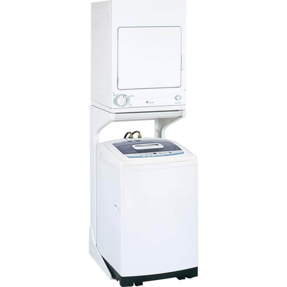 Compact White Stackable Electric Dryer with DuraDrum Interior