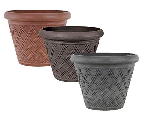 Basket Weave 18 in. x 14 in. Chocolate PSW Pot