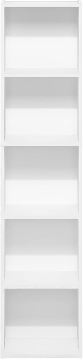 Furinno Pasir 5-Tier Open Shelf Bookcase, White