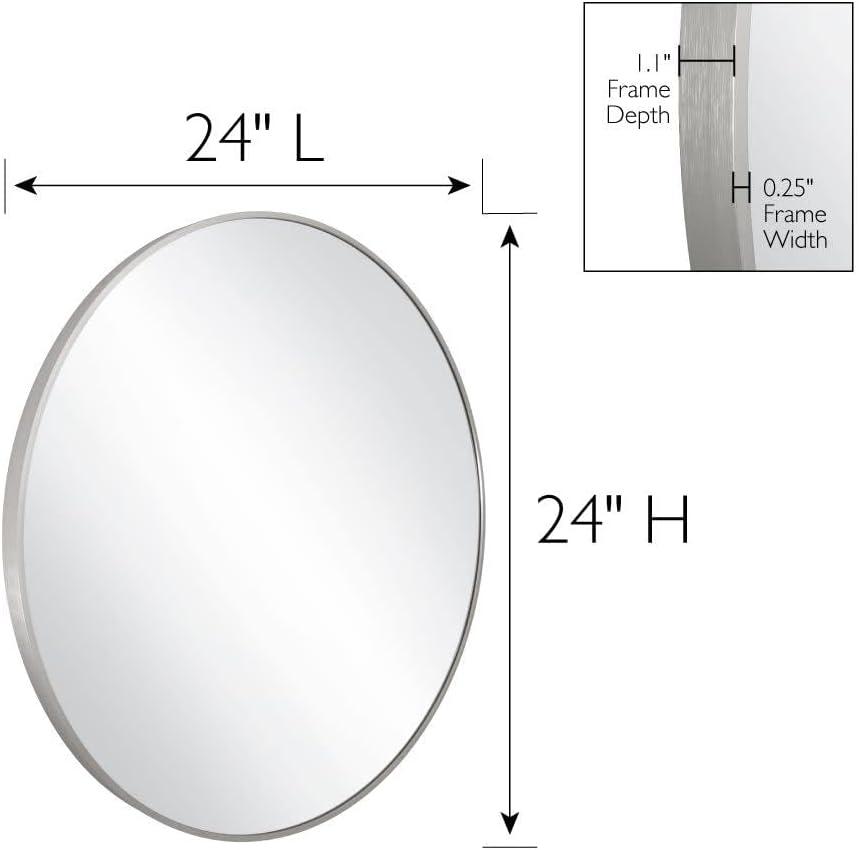 Design House Kenna Round Wall Mirror with Gold Metal Frame-24-inch