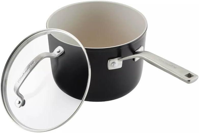 KitchenAid ® Matte Black Hard-Anodized Ceramic Non-Stick 10-Piece Cookware Set
