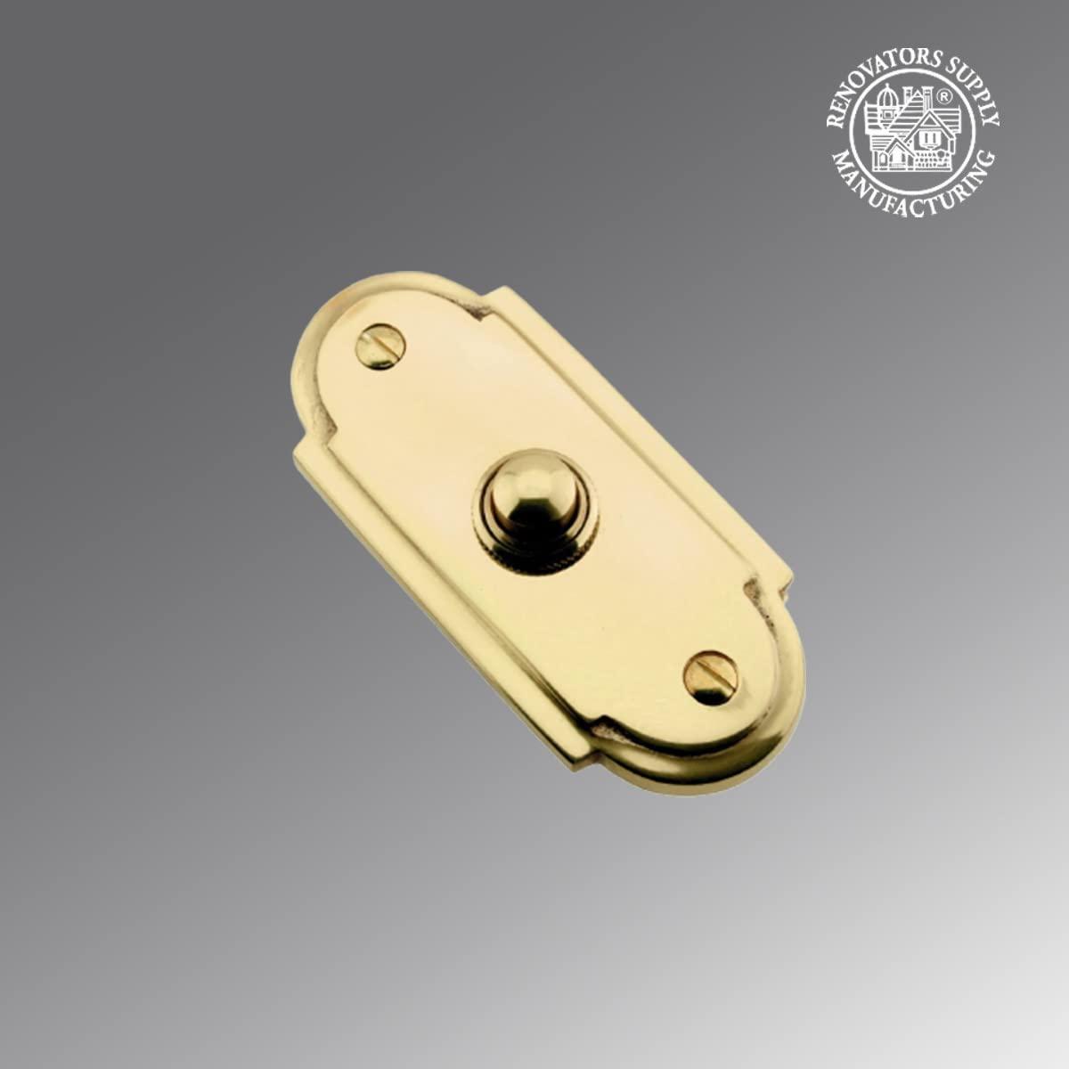 Wired Brass Door Bell Push Button 4" L Lacquered Finish