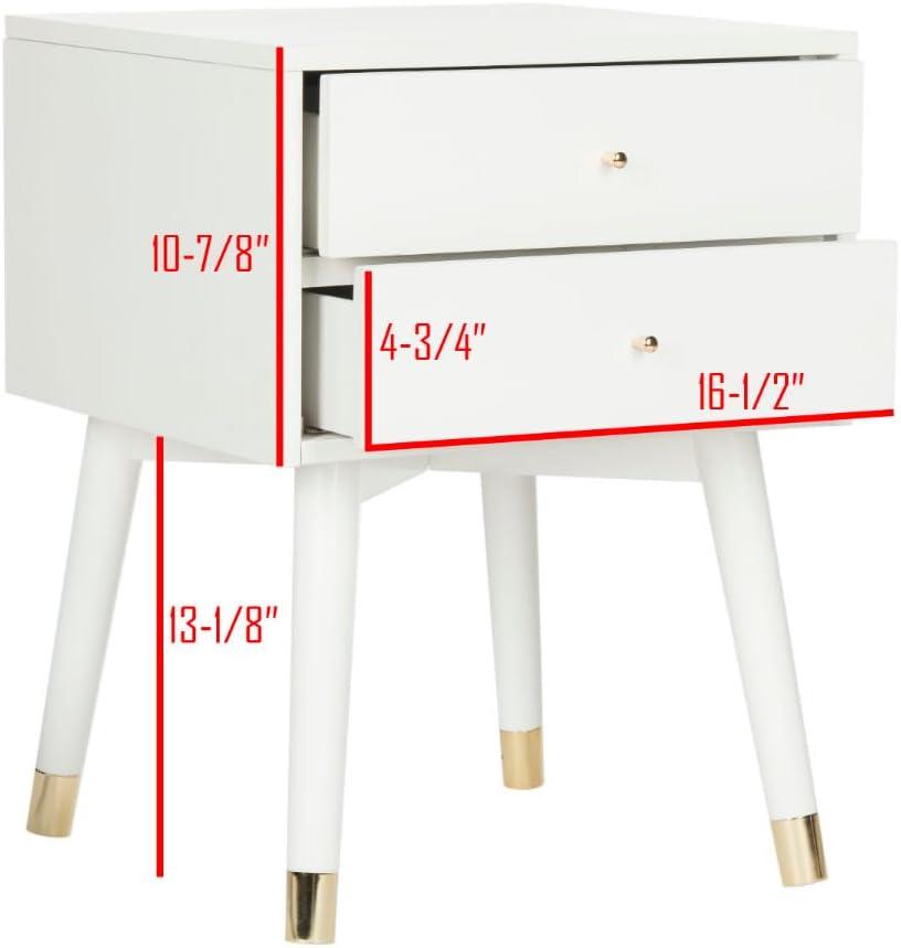 Lyla Retro Nightstand - White/Gold - Safavieh.