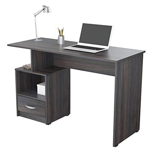 Espresso Chic 47" Wood Writing Desk with Drawer and Open Storage