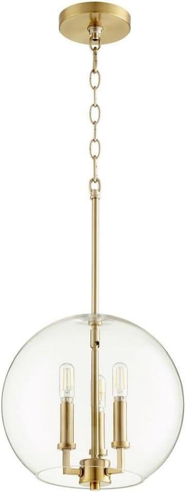 Quorum Lighting 3 - Light Pendant in  Aged Brass