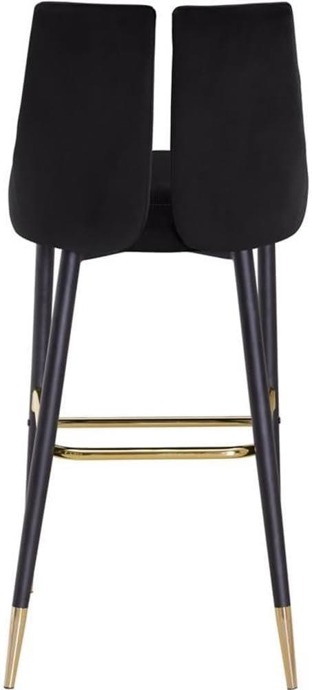 Meridian Furniture Sleek Black Velvet Stool (Set of 2)