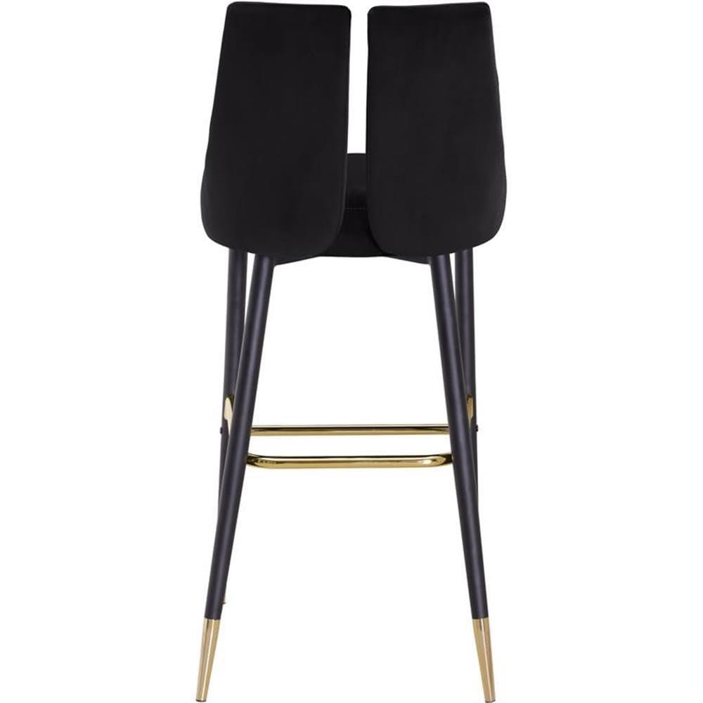 Meridian Furniture Sleek Black Velvet Stool (Set of 2)