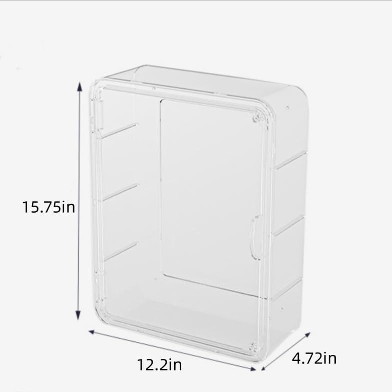 Clear Acrylic Display Case with Two Display Shelves for Figures, Dustproof Storage Organizer Box with Magnetic Door, Acrylic Collectibiles Showcase