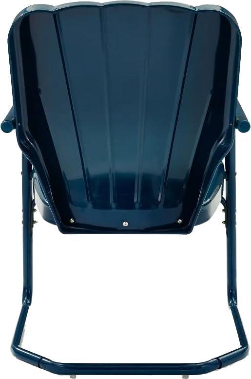 Ridgeland Metal Chair, Navy Gloss - Set of 2, 34.25 x 19.5 x 23.25 in.