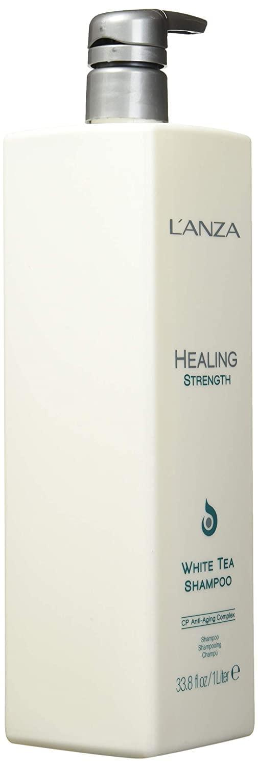 L'ANZA Healing Strength White Tea Shampoo, Shampoo For Dry, Damaged Hair, Boosts Shine, Strengthens, and Restores Weak, Fragile, Aged Hair Against Split Ends & Frizz Control, New Bottle