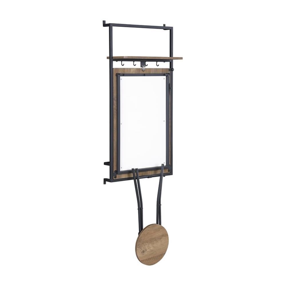 Coaster Riley Contemporary Wood Folding Wall Desk with Stool in Oak