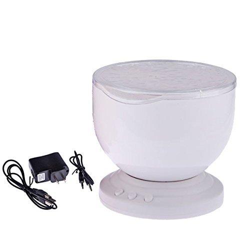 Gideon DreamWave Soothing Ocean Wave Projector LED Night Light with Built-in Stereo Speakers / (12 LED Bulbs - 3 Colors) Water Wave LED Ceiling Pro