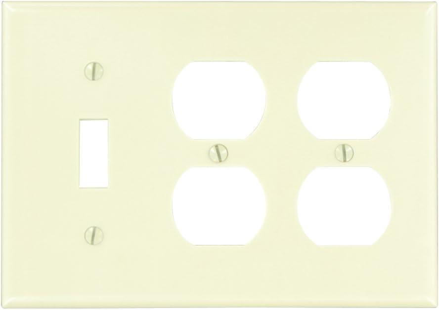 Ivory 3-Gang 1-Toggle 2-Duplex Thermoset Wall Plate