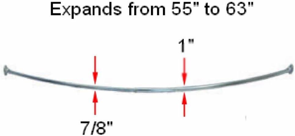 Design House  63" Adjustable Curved Fixed Shower Curtain Rod