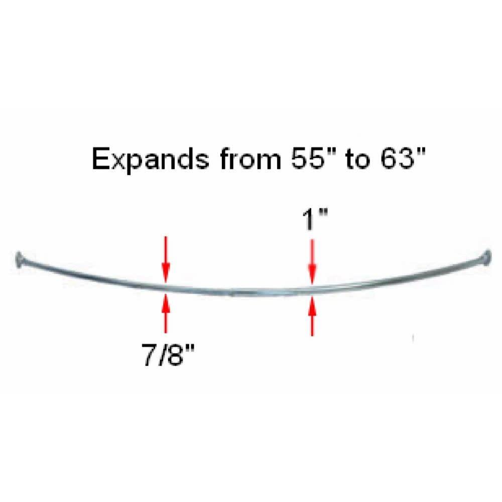 Design House  63" Adjustable Curved Fixed Shower Curtain Rod