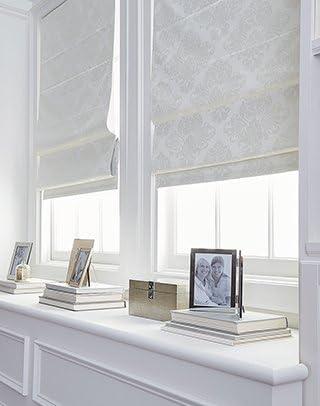 CHF Industries Damask Room Darkening Roman Shade 16 - 29 Inches Silver 23" w x 64" l