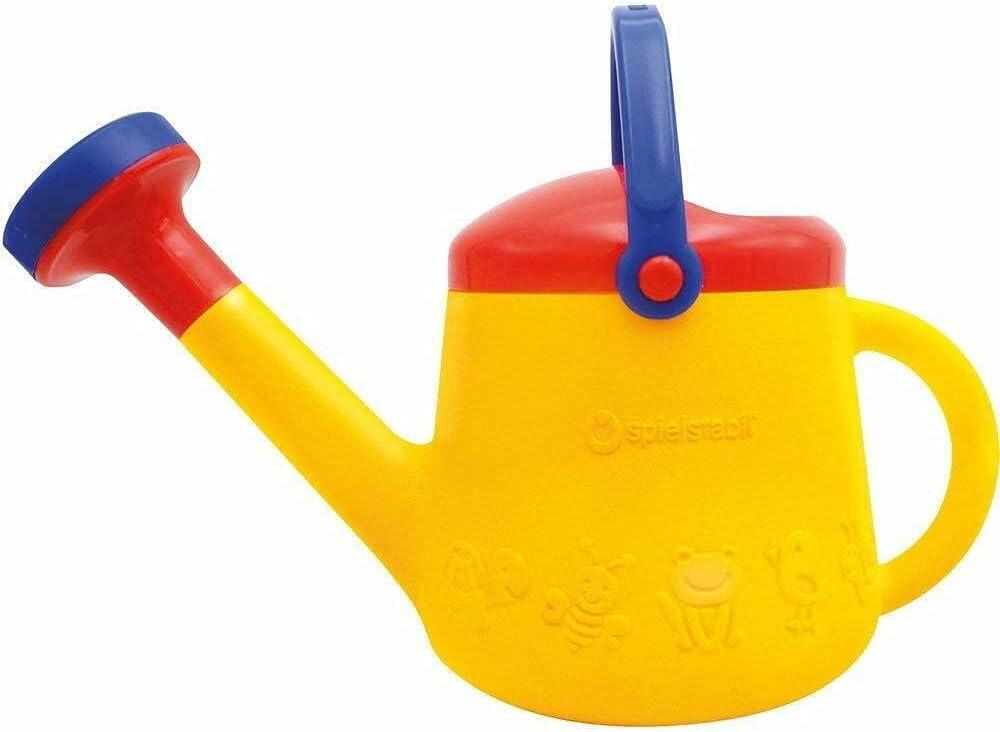Spielstabil Toddler Outdoor Garden Tools -Classic Yellow Watering Can for Kids Ages 18 Months and Up - 1 Liter Garden Toy Set - Made in Germany