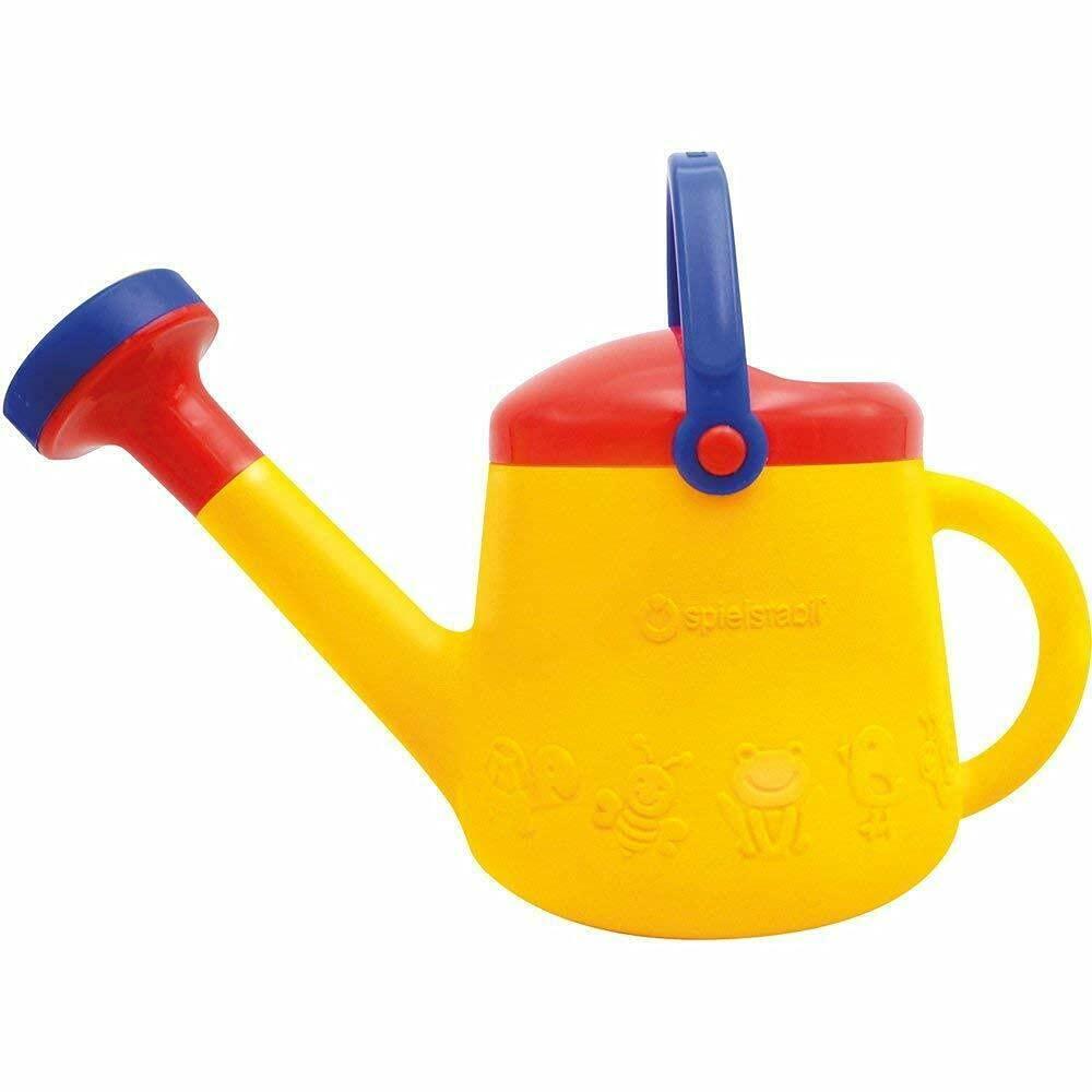Spielstabil Toddler Outdoor Garden Tools -Classic Yellow Watering Can for Kids Ages 18 Months and Up - 1 Liter Garden Toy Set - Made in Germany
