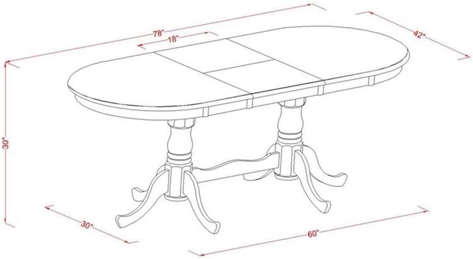 East West Furniture Plainville Wood Butterfly Leaf Dining Table in Black/Cherry