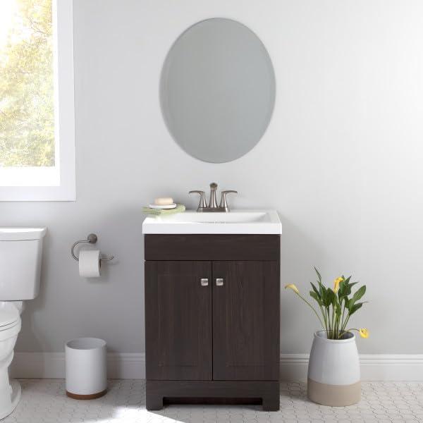 Elm Ember Freestanding Bathroom Vanity with Marble Top