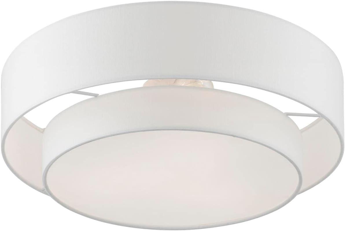 Livex Lighting Meridian 3 - Light Semi-Flush Mount in  Brushed Nickel