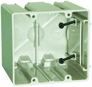 Beige Polycarbonate 2-Gang Adjustable Outlet Box