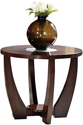 3 Piece Abstract Coffee Table Set with Coffee Table and Set of 2 End Table in Cherry