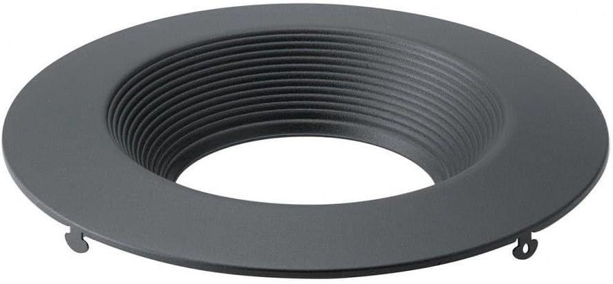 6-Inch Round Textured Black Aluminum Recessed Downlight Trim