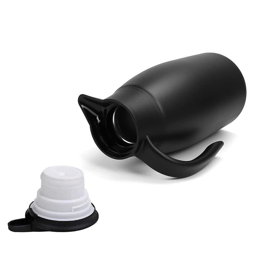 70oz Coffee Carafe Airpot Insulated Coffee Urn Stainless Steel Vacuum Thermal Pot Flask Dispenser for Coffee, Hot Water, Tea, Hot Beverage - Keep 12 Hours Hot, 24 Hours Cold-Black