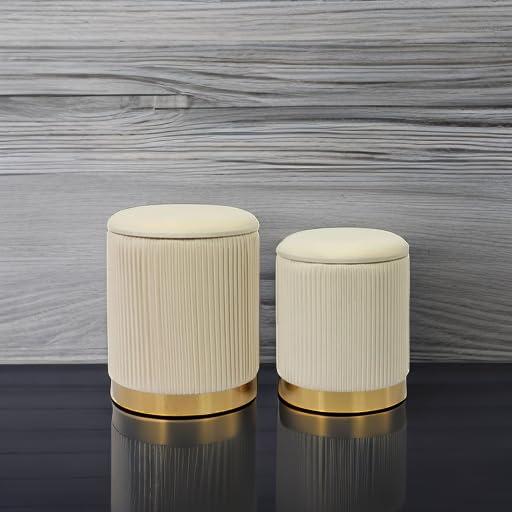 Ernesha Velvet Ottoman