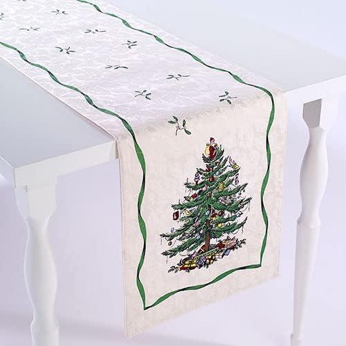 Classic Christmas Tree Cotton Polyester Table Runner