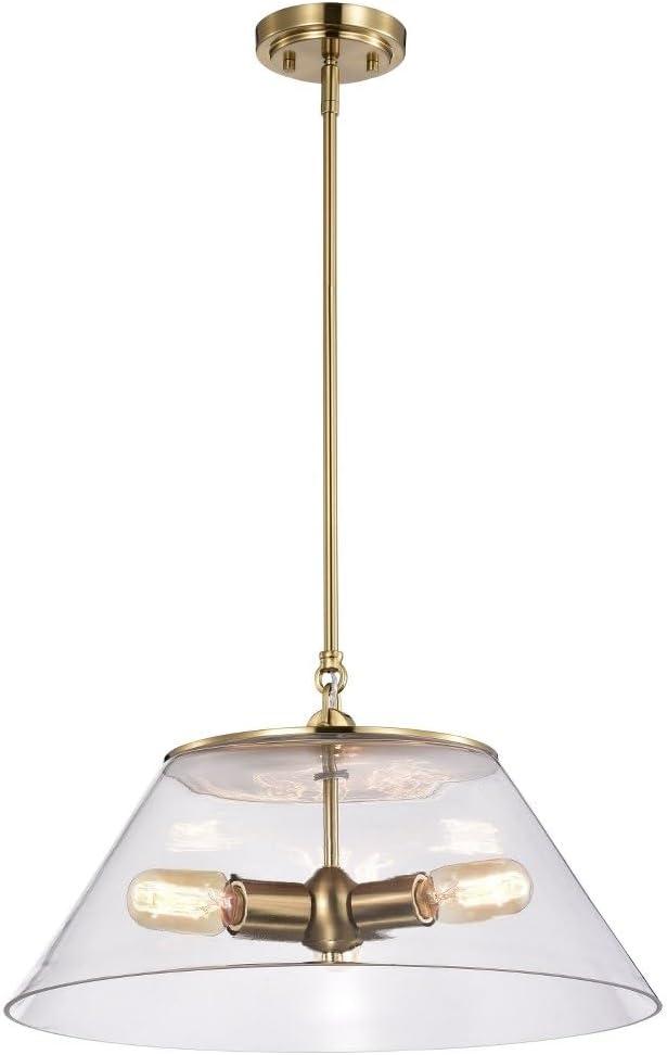 Nuvo Lighting Dover 3 Light Large Pendant White with Vintage Brass