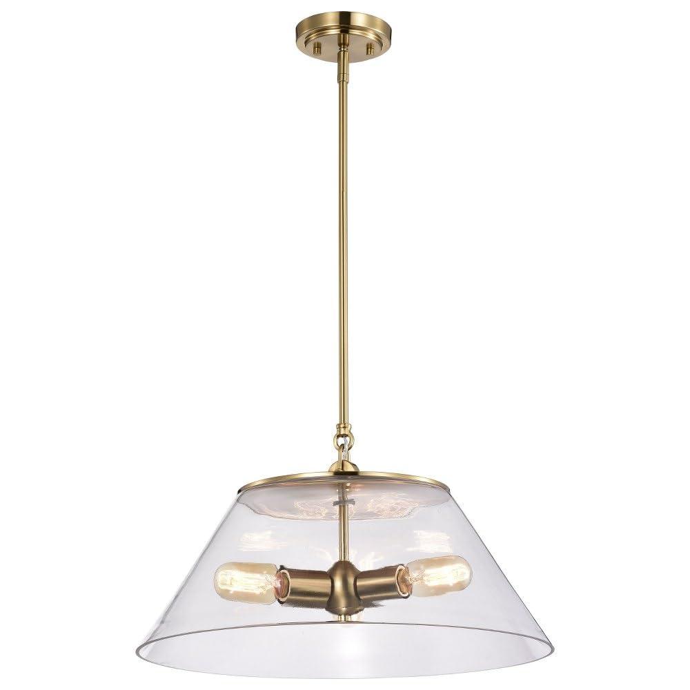 Nuvo Lighting Dover 3 Light Large Pendant White with Vintage Brass