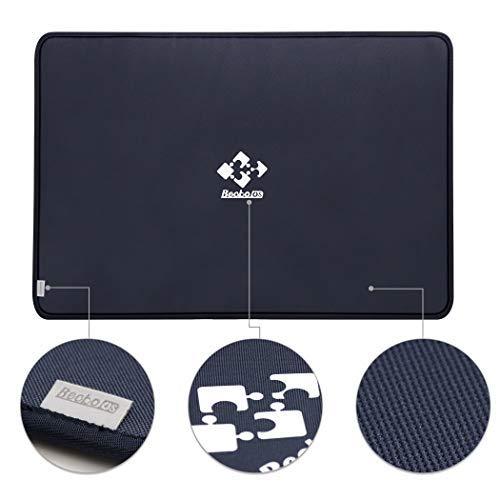 Becko US Jigsaw Puzzle Board Portable Puzzle Mat for Puzzles Storage Saver, Non-Slip Surface, Sturdy and Movable, Up to 1000 Pieces (Blue/Black)