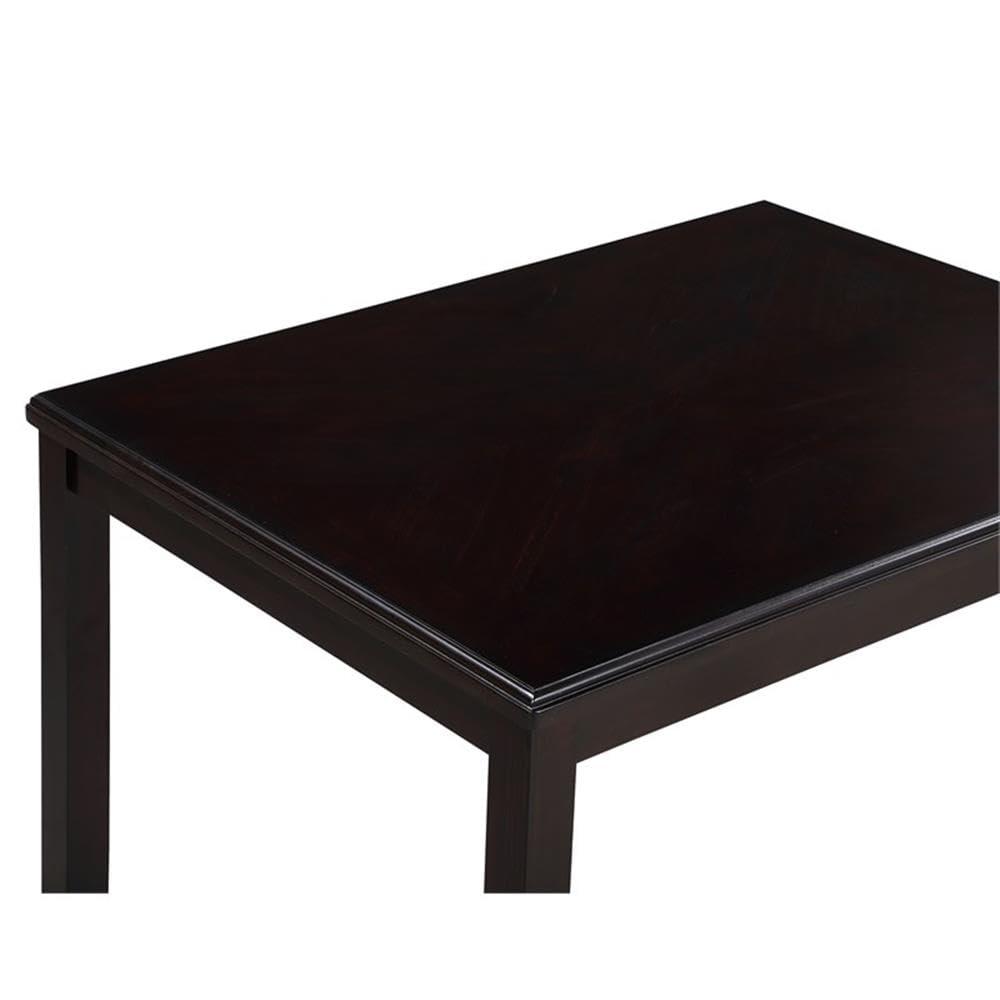 New Classic Furniture Gia Dining Collection with 48" Dining Table, 4 Cushioned Chairs, Veneer Tabletop and Solid Rubberwood Construction, Ebony