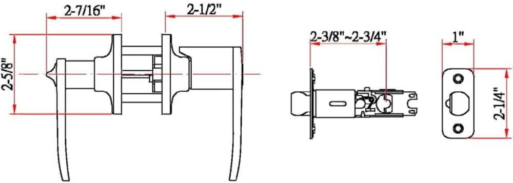 Oil Rubbed Bronze Keyed Entry Door Lever with Nickel Plated Latch