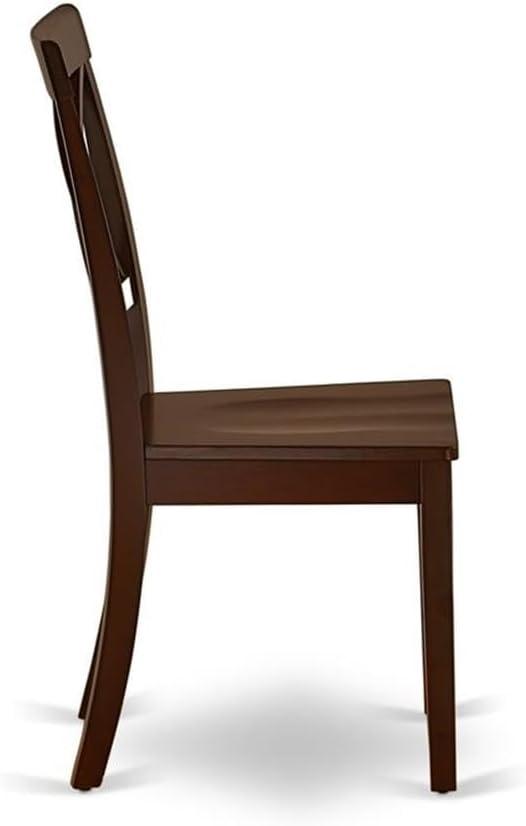 Boston Dining Room Chair with Wood Seat - Black & Cherry - Set of 2