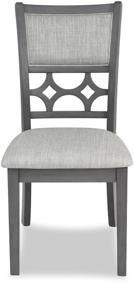 Gray Round Wood Dining Table Set with 4 Chairs