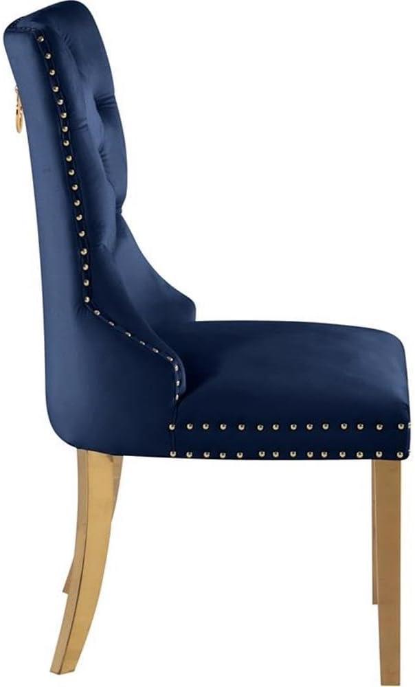 Meridian Furniture Carmen Navy Velvet Dining Chairs (Set of 2)