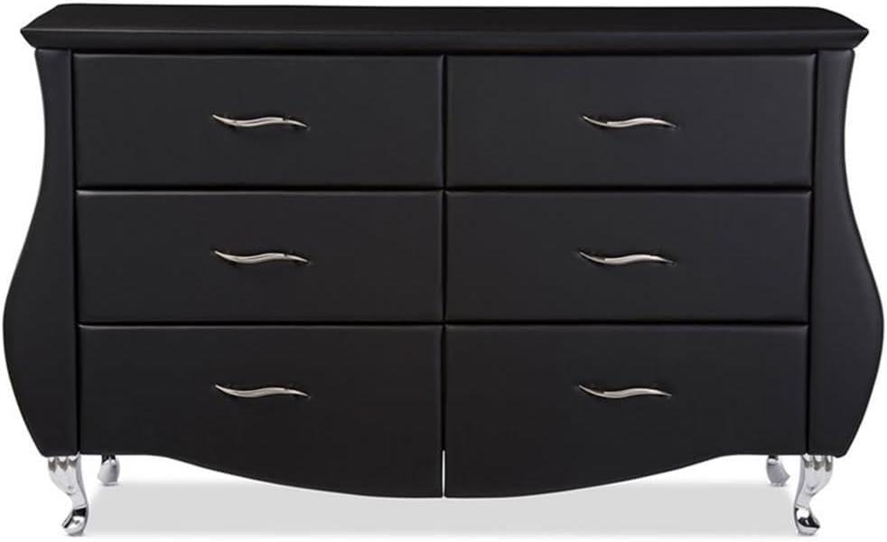 Enzo Modern and Contemporary Faux Leather 6 Drawer Dresser - Baxton Studio