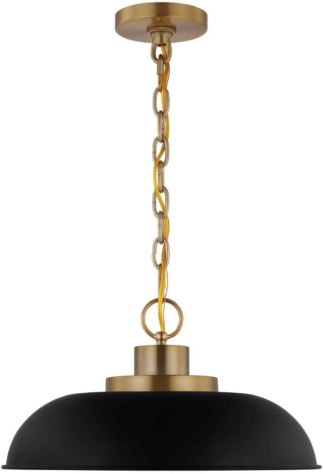 Nuvo Lighting Colony 1 Light Small Pendant Matte White with Burnished Brass
