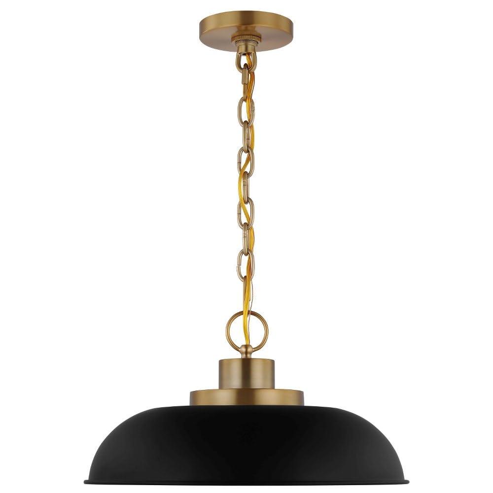 Nuvo Lighting Colony 1 Light Small Pendant Matte White with Burnished Brass
