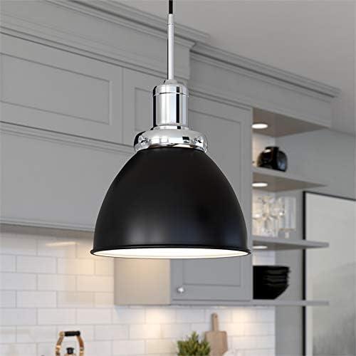 Evelyn&Zoe 12" Blackened Bronze/Polished Nickel Metal Pendant
