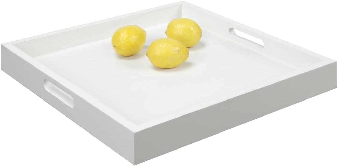 White MDF Palm Beach Tray with Cut Out Handles