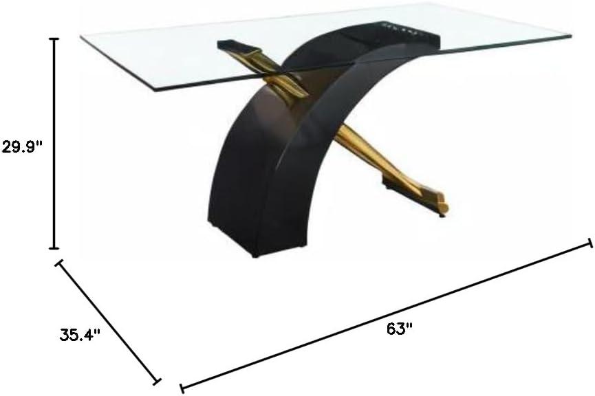 Stylish Dining Room Table, Luxury Glass Top Dining Table