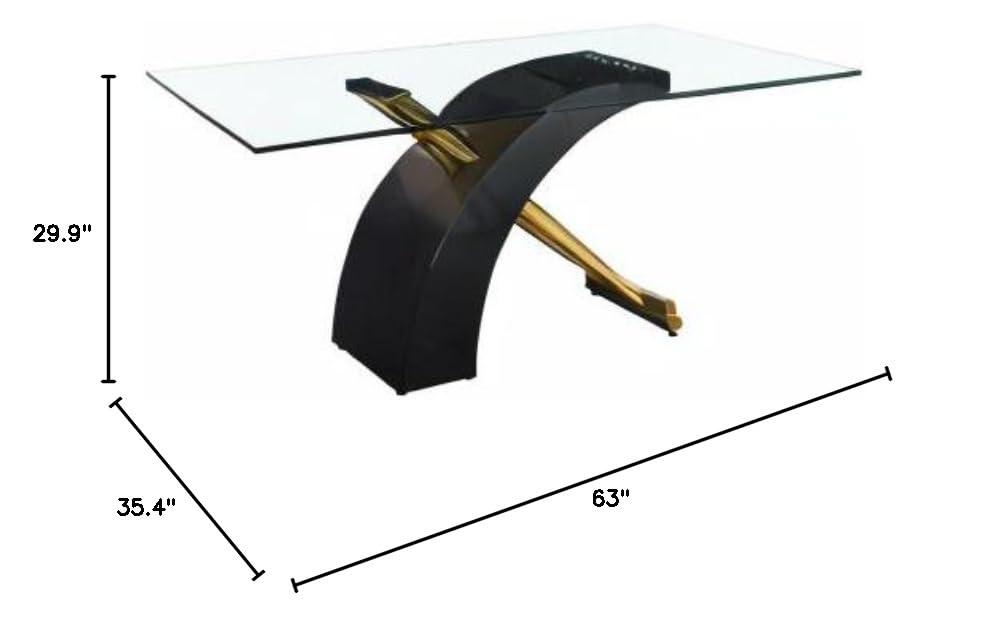 Stylish Dining Room Table, Luxury Glass Top Dining Table