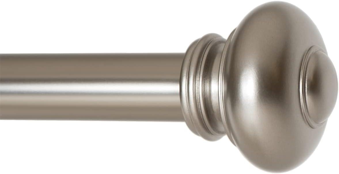 Modern Satin Nickel Telescoping Curtain Rod with Ball Finials