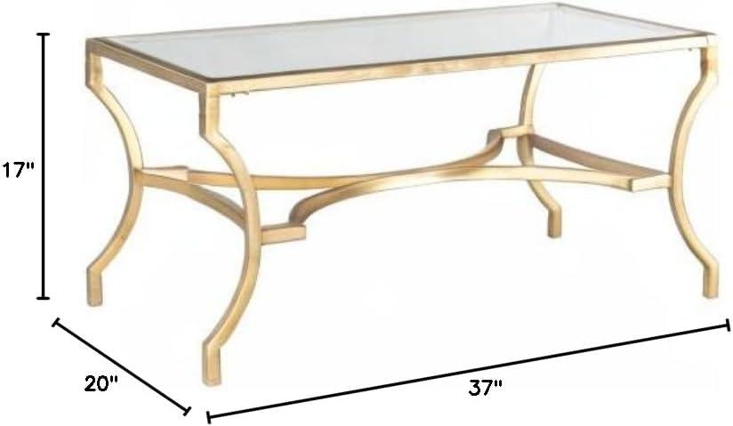 Alphonse Coffee Table - Gold/Glass - Safavieh