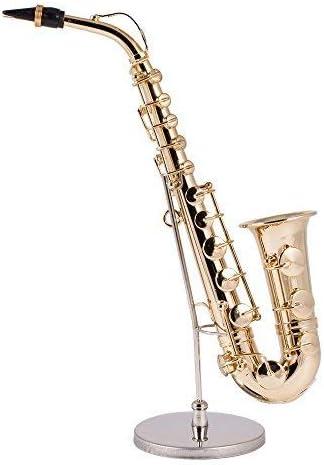 Broadway Gifts Gold Saxophone Mini Figurine – 6.5" Replica Instrument with Case & Stand – Collectible Music Decor Gift