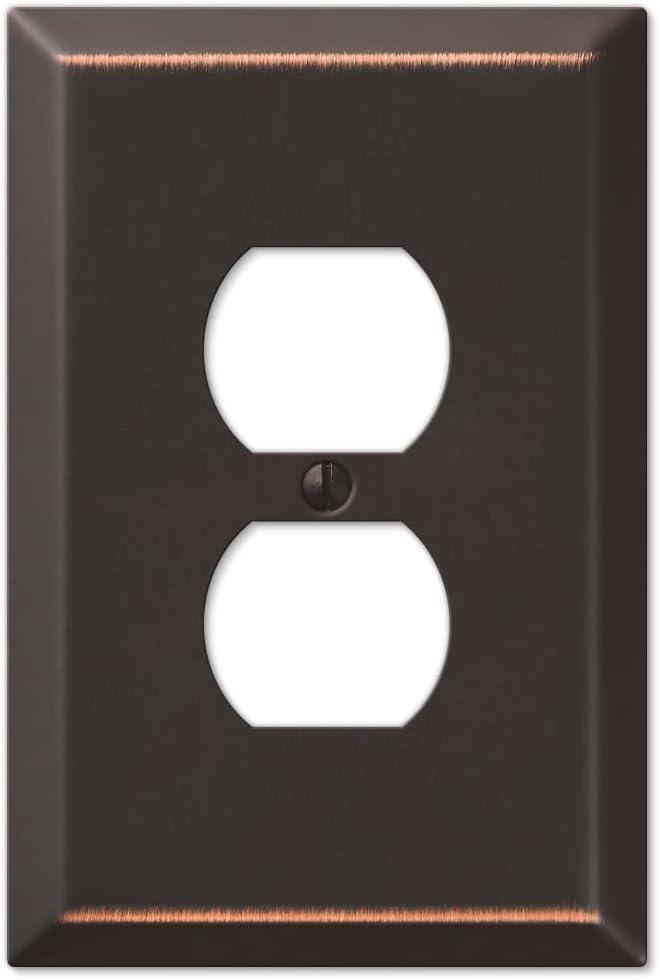 Amerelle 463DDB Oversized Wallplate, 1 Duplex, Steel, Aged Bronze, 1-Pack